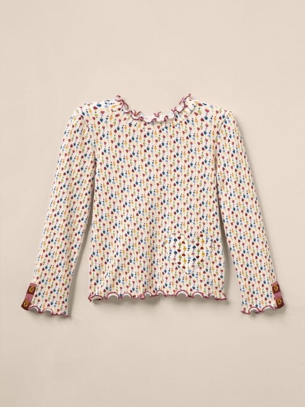 Matilda Jane Heartstrings Long Sleeve Ribbed Heart Pocket Tee Size 4